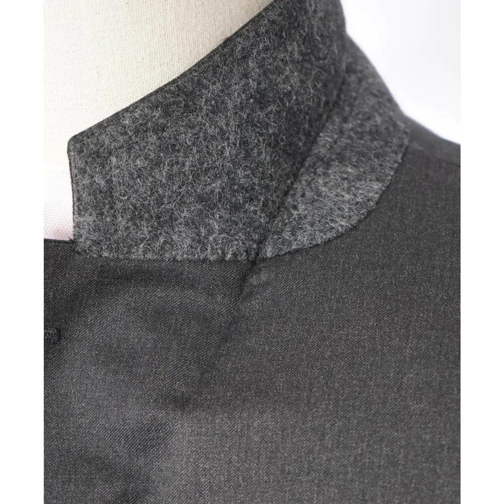 $1,895 CANALI - Solid Gray Wool Blazer - 52L US